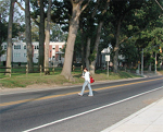 Student crossing Route 322